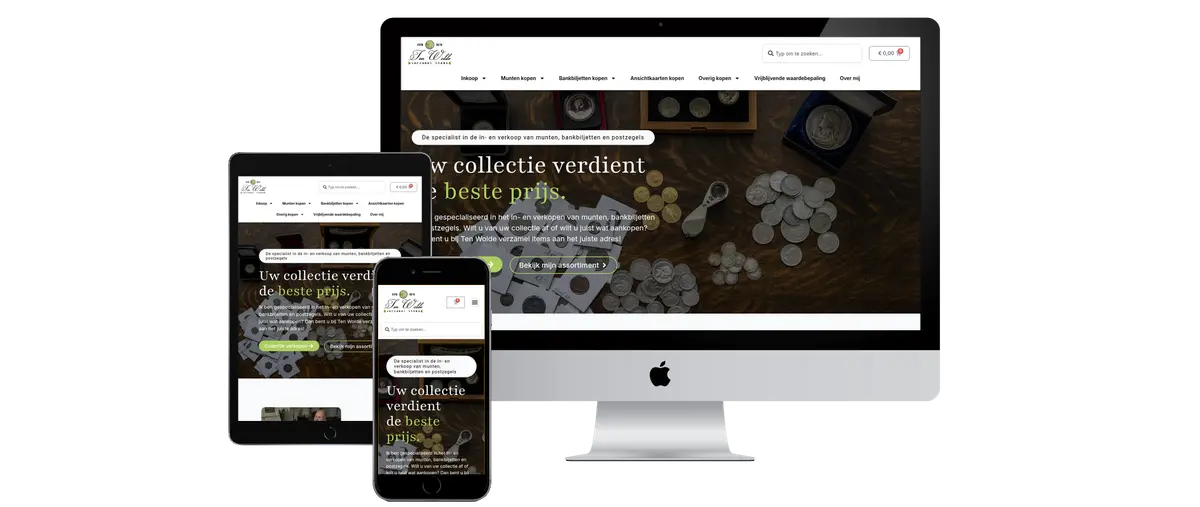Website Ten Wolde verzamel items op laptop, tablet en telefoon
